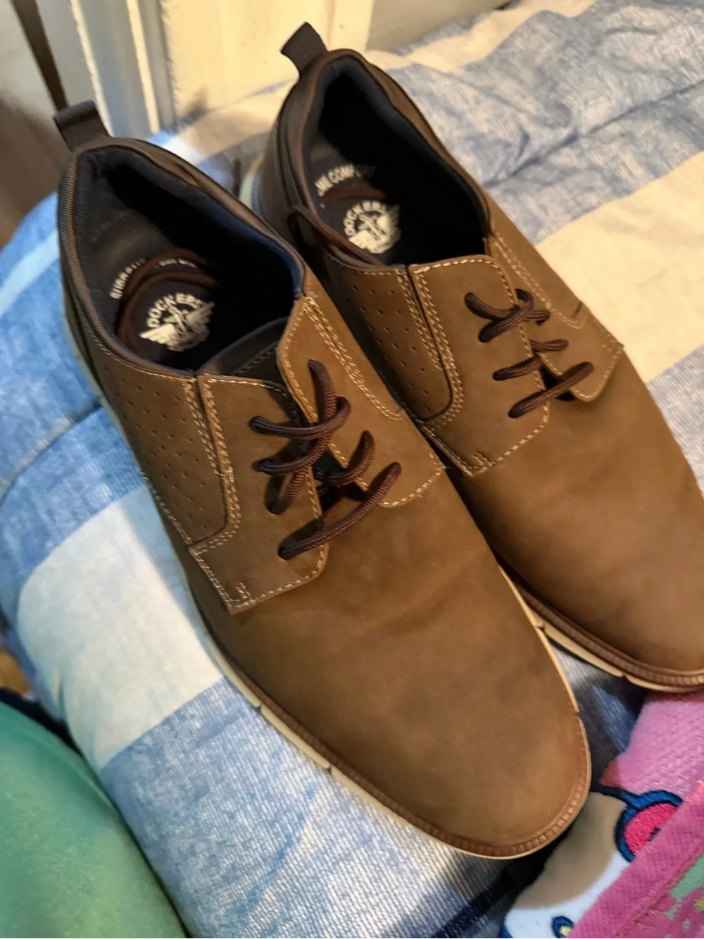 Dockers Brown Suede-Look Derby Shoes